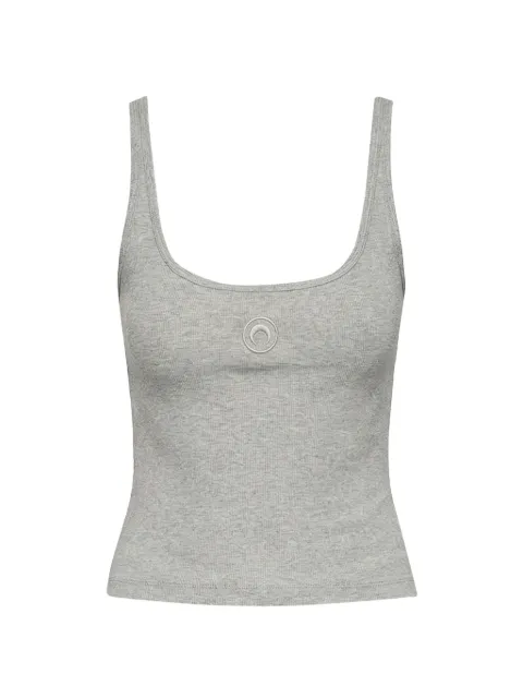 Marine Serre Moon embroidered cropped tank top Grey WTO507ACJER0011GR50