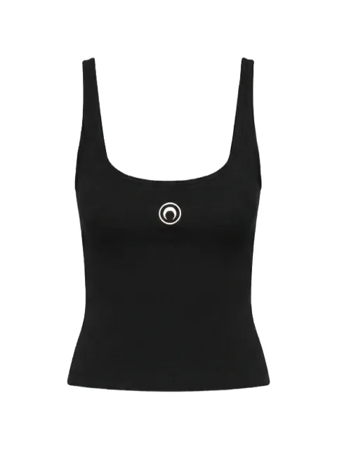 Marine Serre Crescent Moon cropped tank top Black WTO507ACJER0011