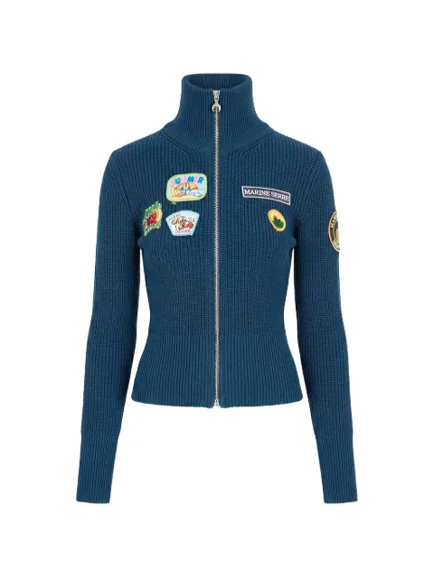 Marine Serre deadstock scout patches cardigan Blue WTK091ADKNI0044BL71
