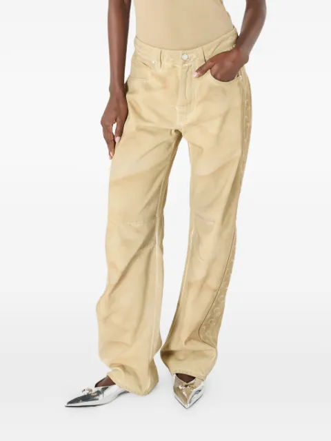 Marine Serre Moon-print faded jeans Neutrals WPA174ARDEN0003BG50