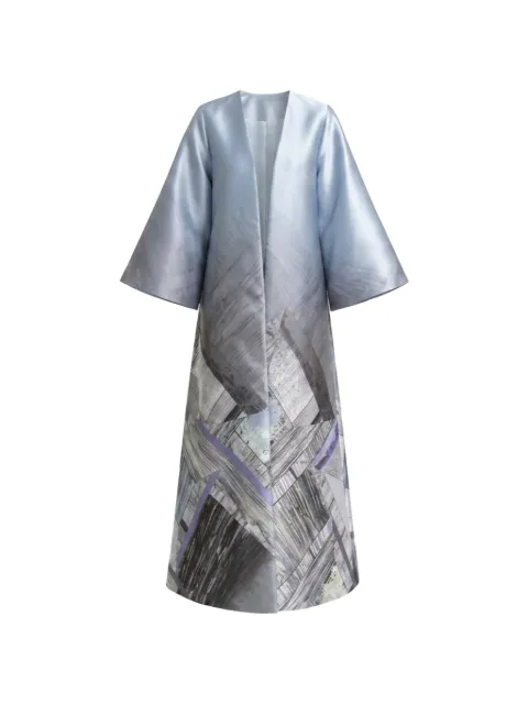 Gemy Maalouf geometric-print structured kaftan Blue GMCP257512KM