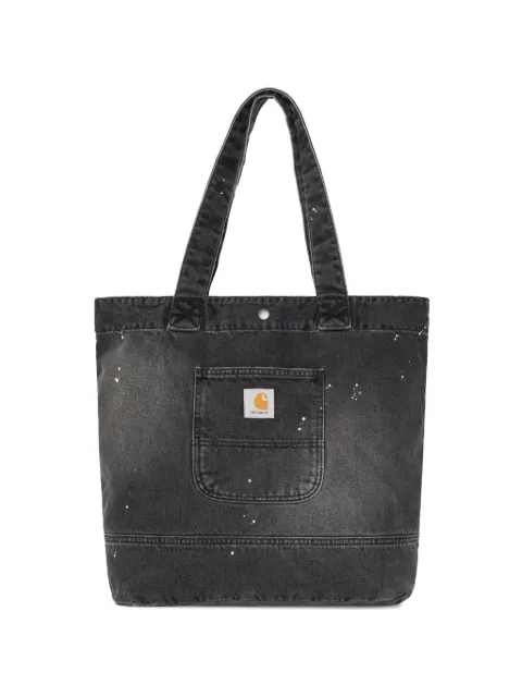 Carhartt WIP paint-splatter denim tote bag Black I037032