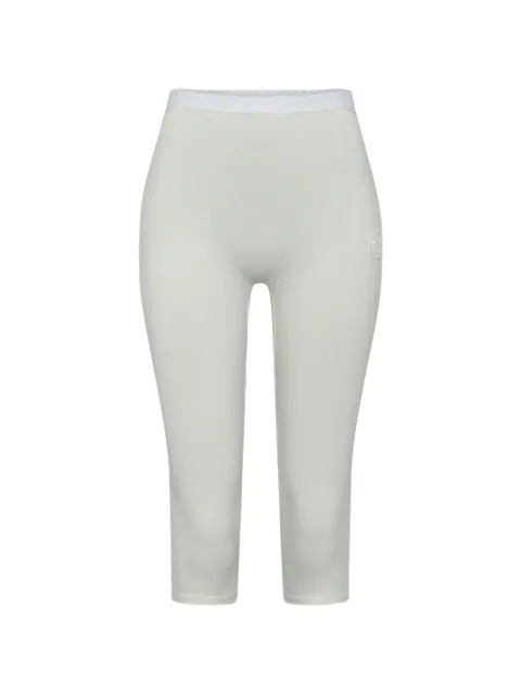 Marine Serre pearl-embellished logo capris Neutrals WPA157BCJER0115WH10