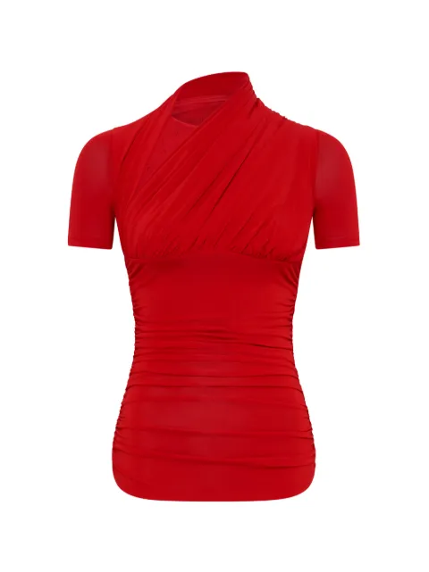 Marine Serre draped jersey and plumets top Red WTO469ACJER0022RD10