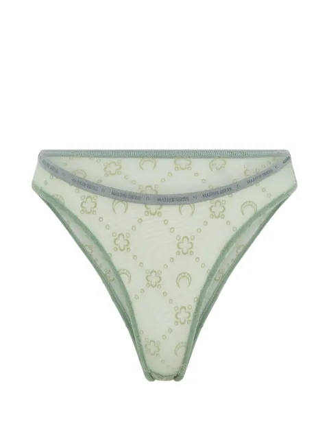 Marine Serre Moonogram mesh flock thong Green WUW052ACJER0005GR40