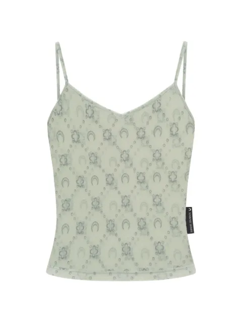 Marine Serre moonogram mesh straps top Green WTO514ACJER0005GR40