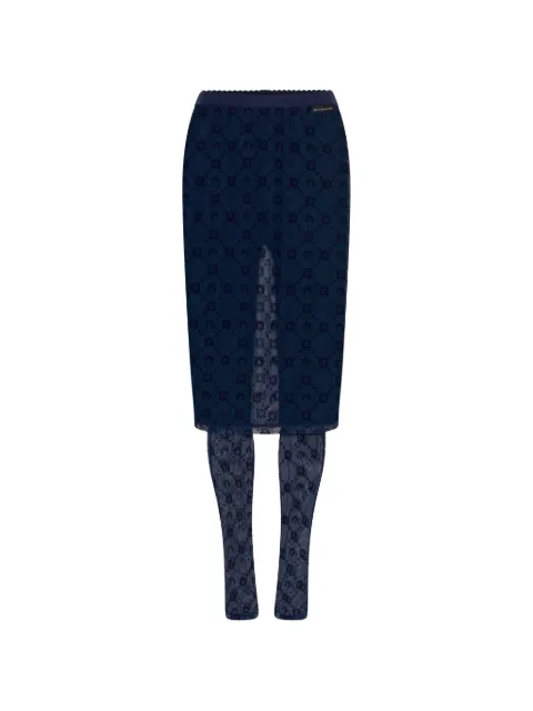 Marine Serre moonogram mesh trousers Blue WSK134ACJER0005BL90