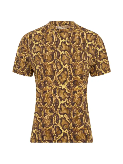 Marine Serre python-print crew-neck T-shirt Yellow UTS001ACJER0105YE30