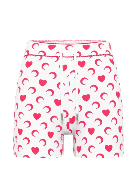 Marine Serre moon heart mini shorts White WSH017ACJER0119WH17
