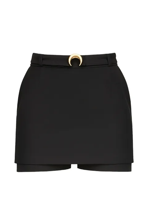 Marine Serre tailored moon belted mini skort Black WSK131ACWOV0091BK99