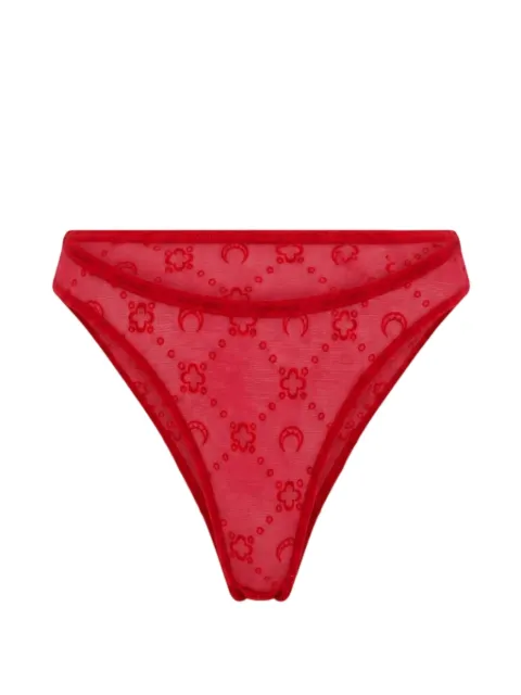 Marine Serre Moonogram mesh flock panties Red WUW052ACJER0005RD11