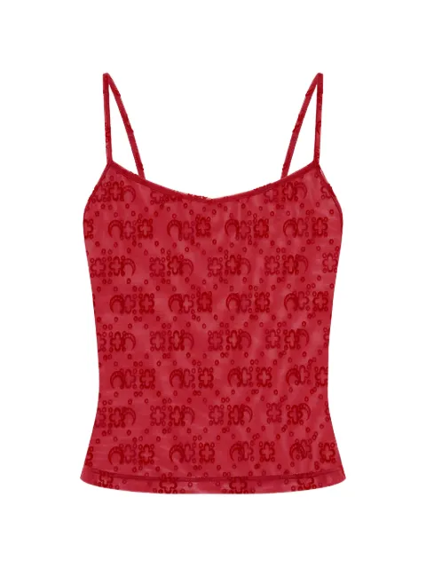 Marine Serre moonogram mesh straps top Red WTO514ACJER0005RD11