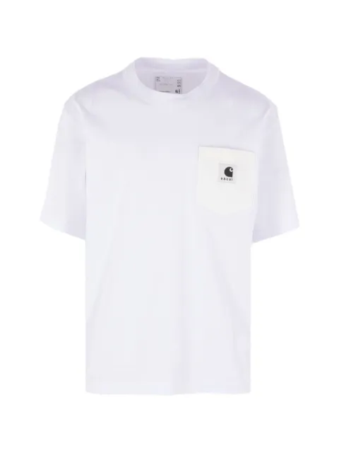 Carhartt WIP x Sacai logo-patch short-sleeved T-shirt White 2500995S101