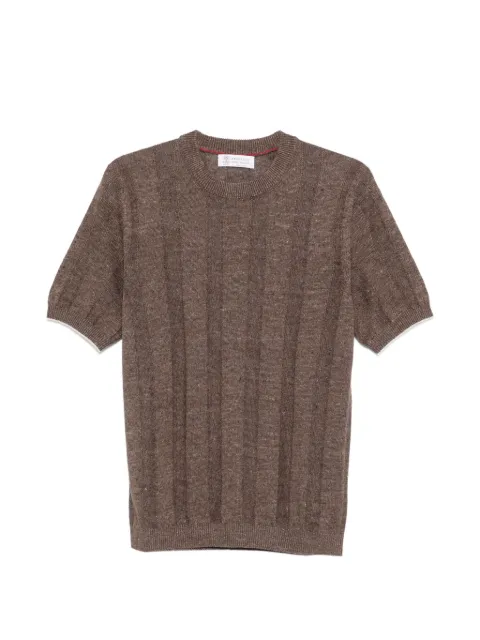 Brunello Cucinelli ribbed short-sleeve T-shirt Brown M2L707800CNO22