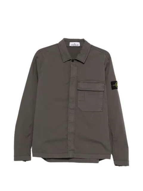 Stone Island logo-detail shirt jacket Grey L1S151200013S0A10