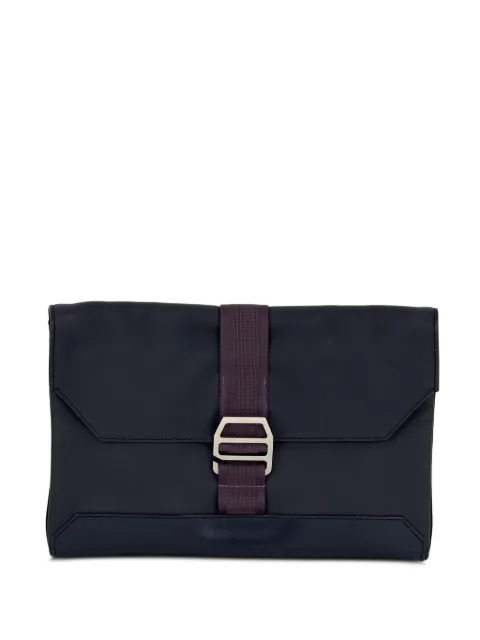 Hermès Pre-Owned Cityslide flap leather clutch bag Blue 49341487448375