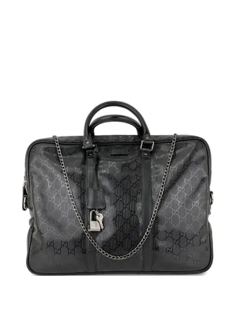 Gucci Pre-Owned GG canvas coated briefcase Black 49341489709367