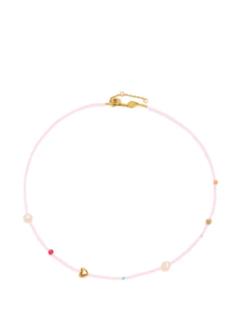 Anni Lu beaded heart necklace Pink 2512054
