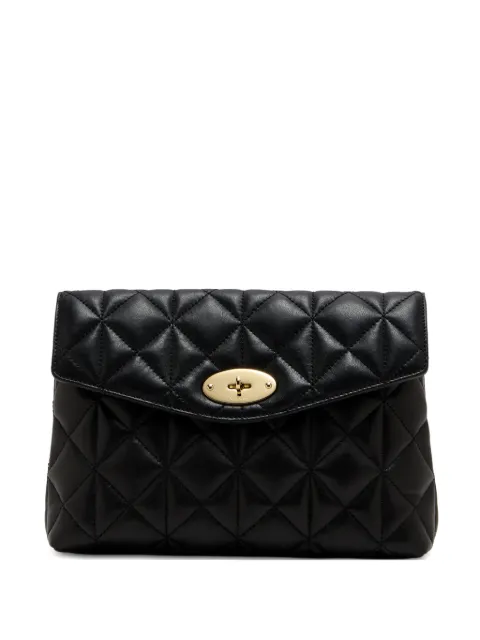 Mulberry Darley quilted turnlock clutch bag Black RL8897