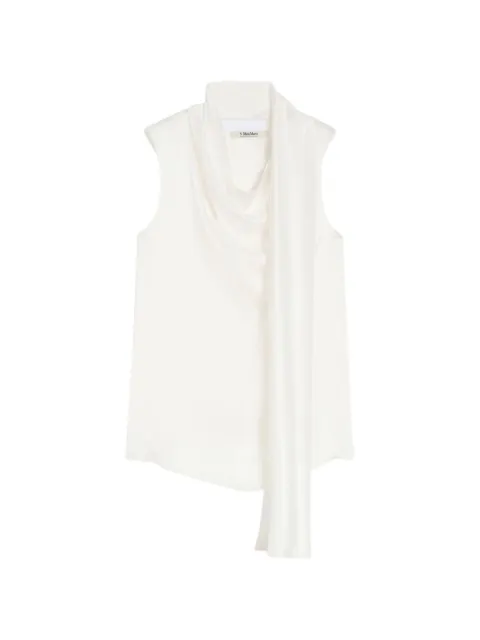 'S Max Mara drape sleeveless blouse White 2619161033600001