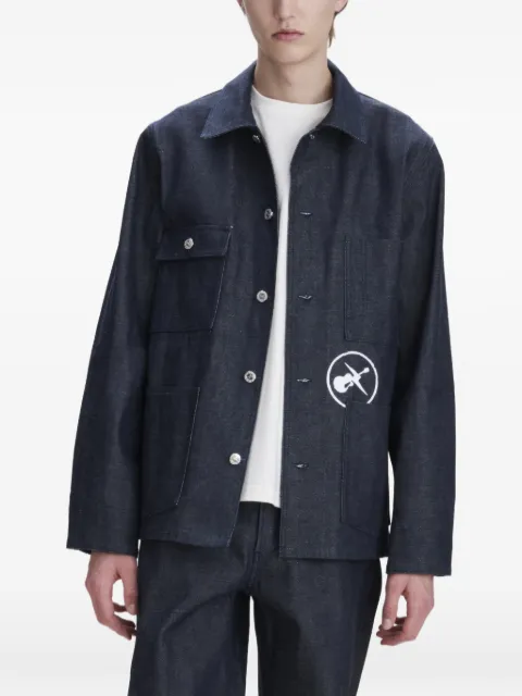 A.P.C. logo-detail chest-pocket shirt jacket Blue COHESH32131