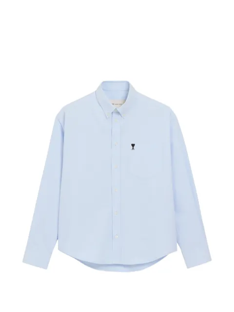 AMI Paris logo-embroidered shirt Blue HSH822CO0031