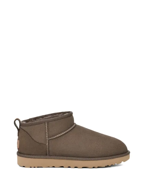 UGG Classic Ultra Mini round-toe logo ankle boots Brown 1116109