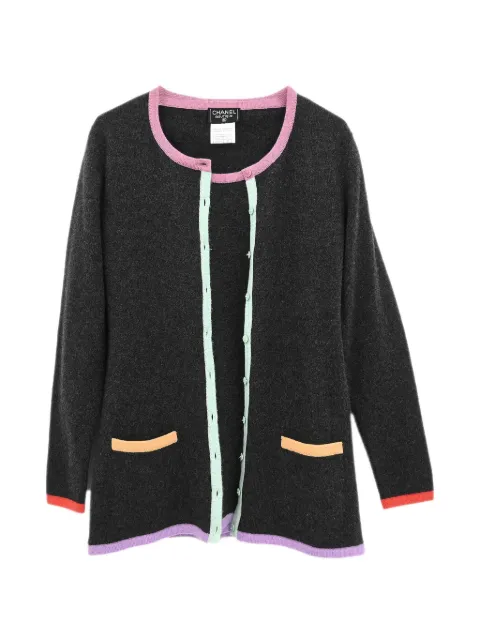 CHANEL Pre-Owned 1998 button-front T-shirt and cardigan set Grey 144127