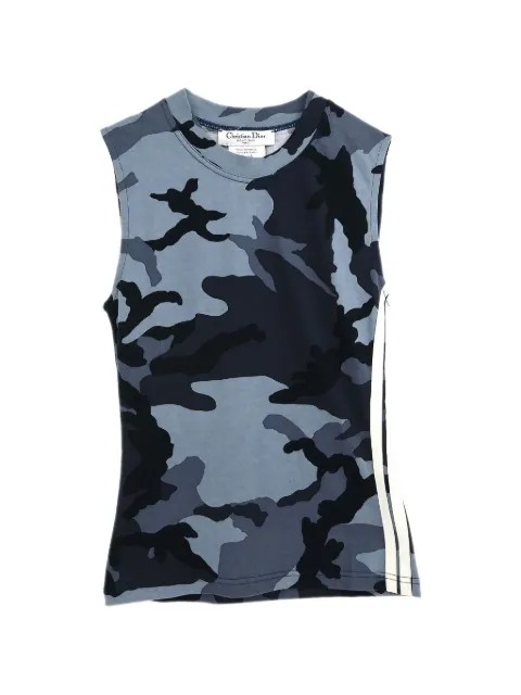 Christian Dior Pre-Owned 2002 camouflage side-stripes tank top Grey 132273