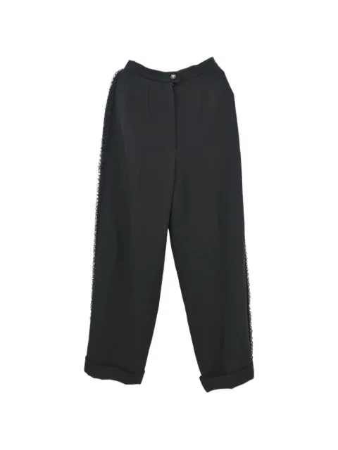 CHANEL Pre-Owned 1995 braided-trim trousers Black 124332