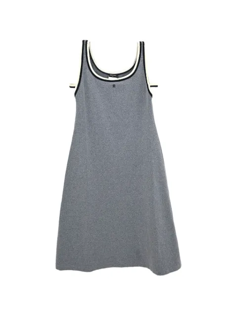 CHANEL Pre-Owned 1998 logo sleeveless dress Grey 116052