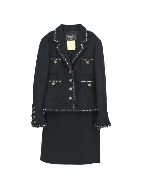 CHANEL Pre-Owned 1994 tweed setup suit Black 116048
