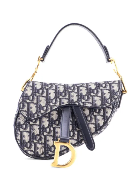 Christian Dior Pre-Owned Saddle Handbag Oblique Canvas Mini shoulder bag Blue 23BULUM61VQS8F4G