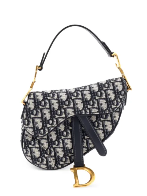 Christian Dior Pre-Owned Saddle Handbag Oblique Canvas Mini shoulder bag Blue J71RNPPK5YJSXVRC