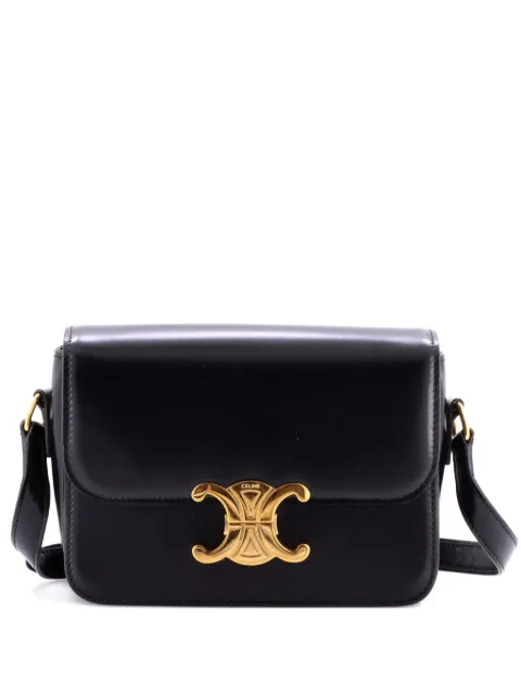 Celine Pre-Owned Triomphe Shoulder Bag Smooth Calfskin Teen crossbody bag Black MHLB6Y7LRPQRFHBI