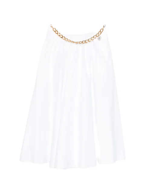 Elisabetta Franchi chain-detail midi skirt White GO16061E2