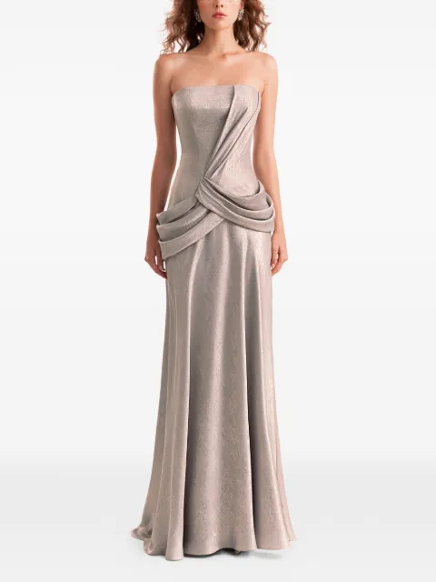 Gemy Maalouf strapless draped maxi dress Grey EDR262129LD1