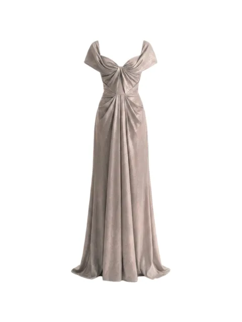 Gemy Maalouf draped sweetheart-neck dress Grey EDR262128LD1