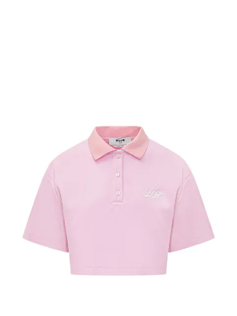 MSGM collared polo top Pink 4041MDM114267126