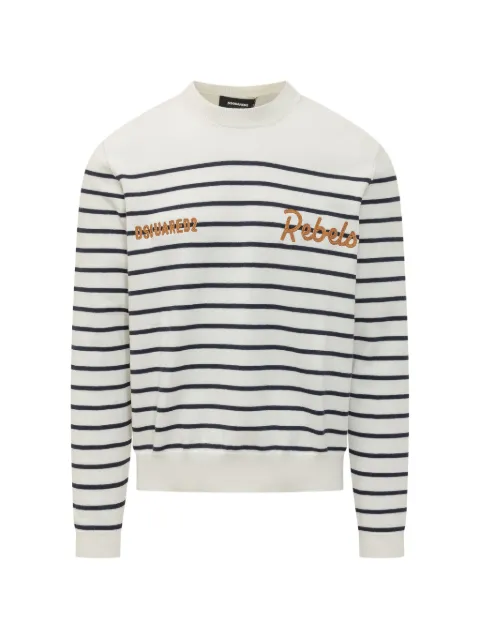 DSQUARED2 striped knit sweater White S74HA1596D13199