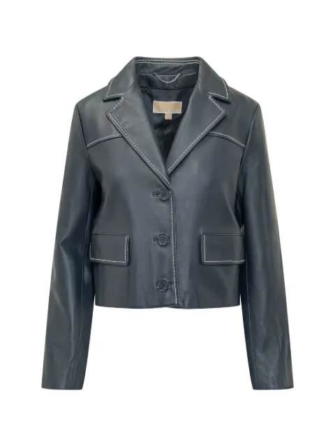 Michael Michael Kors heavy leather blazer Blue MR610D2KFN