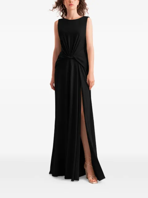 Gemy Maalouf draped knot waist maxi dress Black EDR262122LD2