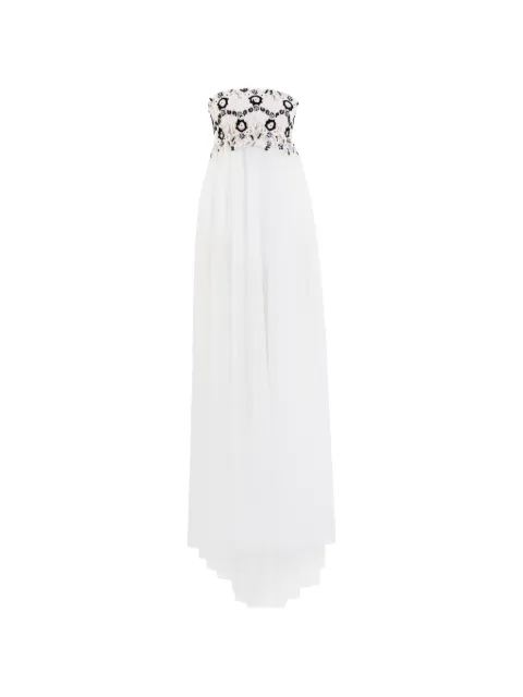 Saiid Kobeisy embroidered tulle maxi dress White RTCKSS26LD905