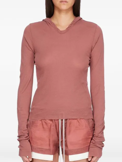 Rick Owens hooded long-sleeve top Pink RP02E4210MR
