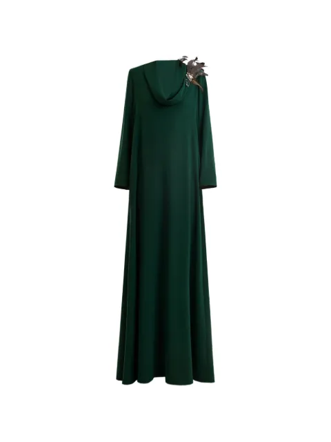 Gemy Maalouf feather-detail kaftan Green GMCP267881KF