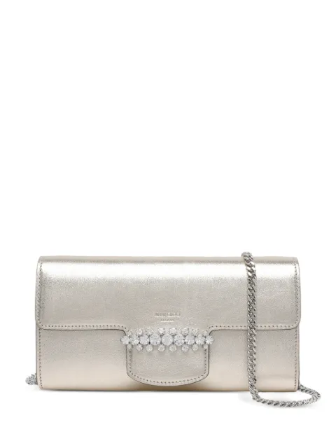 Jimmy Choo Bing crystal-embellished chain wallet Gold BINGWALLETCHAINAZJSOFTGOLDSILVER