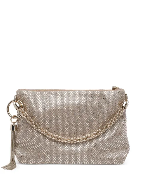Jimmy Choo Callie chain crystal-embellishment clutch Gold CALLIETXGCHAILIGHTGOLD