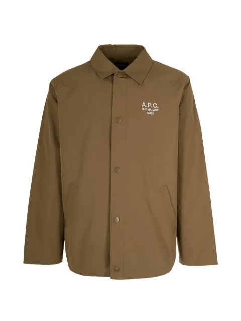 A.P.C. buttoned logo-detail shirt jacket Brown PSALQH02960CAC