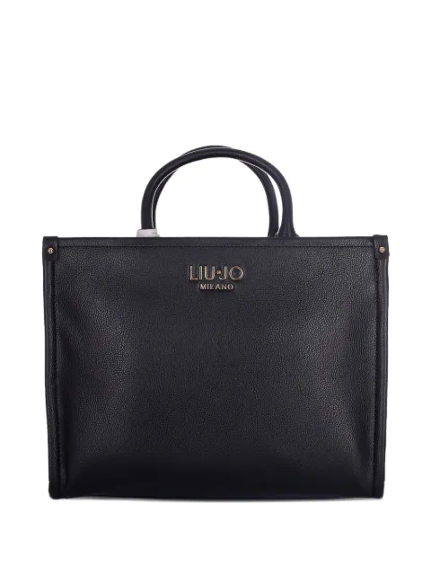 LIU JO medium charm-detail tote bag Black AA6206E101222222