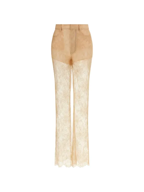 Giuseppe Di Morabito lace flared trousers Neutrals 06PSPA1641630421